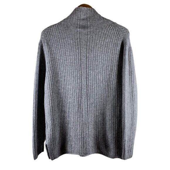 ELIZABETH and JAMES Ash Gray Minimalist Ribbed Knit Turtleneck Sweater Size S - Picture 7 of 7